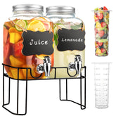 Haotao 1 gallon glass drink dispenser pour with easy-flow spigot for party beverages