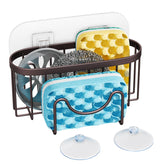 HapiRm M-shaped sponge holder keeps sponges organized and within reach.