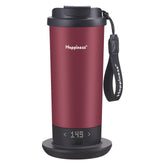 Happiness self-heating travel mug 20oz side view keeps beverages warm on the go