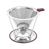 HAPYHOOM pour over dripper in stainless steel for richer flavor.