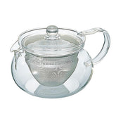 HARIO ChaCha Kyusu Maru glass teapot with clear body highlights tea color during brew