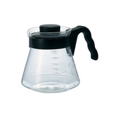Hario V60 glass coffee server 700ml with black finish for easy pouring