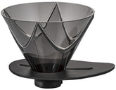 Hario V60 Mugen 02 top view in clear black resin for precise pour-over.