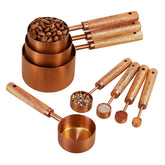 HARURI 8-piece measuring set front view for precise recipe measurements.