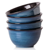 Hasense ceramic soup bowls set of 4 with navy blue finish and generous 40-ounce servings.