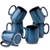 Hasense blue latte mug with a comfortable handle for daily coffee or tea.