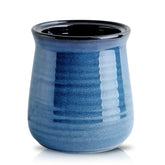 Hasense blue utensil holder front view for easy countertop access