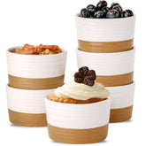 Hasense 8 oz oven safe ramekins with white glaze for baking.