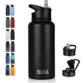 HASLE OUTFITTERS 32oz bottle with straw lid, keeps drinks cold, ideal for cycling and gym
