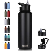 Hasle Outfitters 40oz bottle front view with double-wall insulation for temperature stability.