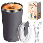 Hatisan self-stirring mug with lid for 400ml capacity, ideal for on-the-go coffee.