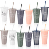 Havawish Bible verse tumbler blue with lid and straw for on-the-go hydration