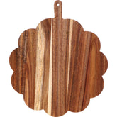Havawish scalloped acacia board top view showing natural grain for serving