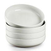 HaWare pasta bowls set of 4 in milky white glaze, ideal for pasta and salads.
