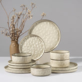 HaWare Saturn Khaki ripple-dinner plate with elegant texture for refined everyday meals.
