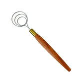 HayJ Danish dough whisk with stainless steel head for smooth sourdough mixing.