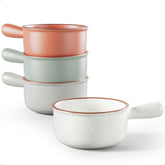 HB Design Co ceramic soup bowls with handles for easy serving and handling