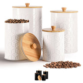 HB Design Co kitchen canisters set of four on countertop with textured iron finish for organized pantry