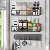 HCBaoXGui spice rack for fridge with owl-gray finish keeps spices organized and reachable.