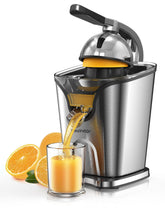 Healnitor 150W citrus juicer base with a sleek stainless steel shell for a stylish kitchen upgrade.
