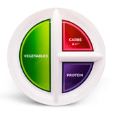 Health Beet 10-inch diabetic portion plate with three sections for balanced meals.