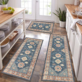 HEBE RUGS boho kitchen rug set with runner improves safety and style.