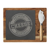 hecef acacia wood cheese board with slate centerpiece for elegant gatherings