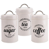 Hedume coffee canister with lid keeps grounds fresh and ready.