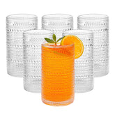 HEFBCOMK vintage hobnail highball glasses with clear glass and secure grip