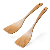Hefild curved spatula wooden turner, 12.5 inches, gentle flipping without scratching non-stick pans.