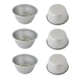 Heluok metal pudding moulds with silver finish for easy release mini desserts