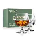 Hemswell Crystal brandy snifter set in an elegant gift box, ready for gifting.