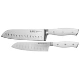 HENCKELS Forged Accent 5-inch Santoku blade for precise mincing and slicing.