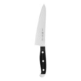 Henckels Statement 5in compact knife blade close-up for precision cutting.