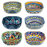 HENXFEN LEAD boho dipping bowls 8oz square set, ideal for sauces and party dips.