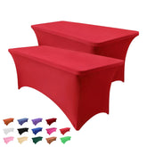 Heochy 2pack 6ft red rectangular tablecloth enhances table presentation