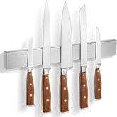 HEREOF 16-inch knife-strip wall mount secures knives with strong magnets for quick access.