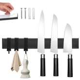 HEREOF knife strip with three hooks on wall for easy access