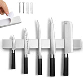 HEREOF magnetic knife strip on the wall with no-drill installation securely holding blades
