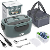 Herrfilk electric lunch box front view showing compact, portable design for on-the-go meals