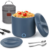 Herrfilk electric lunch box with outer lid showing spill-free design for on-the-go meals.