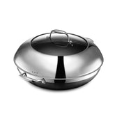HexClad Hybrid 14-inch wok exterior view highlights nonstick surface for easy searing