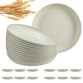 HEYCOME unbreakable deep dinner plate, 10-inch beige, ideal for daily family meals.