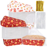 HFYZZ Christmas paper loaf pans set, 50 pieces, ideal for gifting bread.