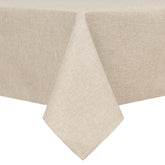Hiasan faux linen tablecloth in beige — front view highlights smooth texture for elegant dinners.