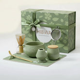 HIBWA Matcha kit with bamboo whisk for silky froth in every cup.