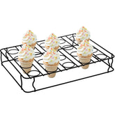 Hiceeden 20-Holes Ice Cream Cone Stand front view, sturdy metal for bake and display