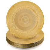 Hiceeden gold charger plate 13inch top view elevates dinner presentation.