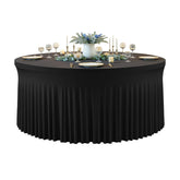 Hietaap black spandex round tablecloth 60-inch top cover for a clean wedding display