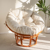 HIGOGOGO papasan cushion with corduroy beige cover, 48x48 inches, stylish and durable.